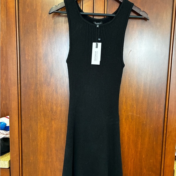 NWT Dynamite Black Ribbed Midi Dress - Picture 5 of 6